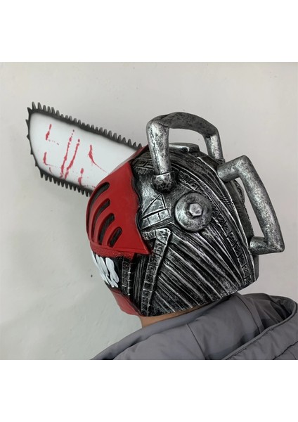 Testere Adam Maskesi 2023 Testere Maskesi Erkekler Için Cosplay Anime Kostümleri Testere Adam Rol Testere Lateks Kask Cadılar Bayramı Sahne Aksesuarları Yetişkin Hediye Için (Yurt Dışından)