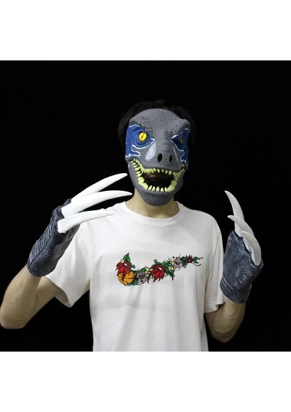 Dinozor Maskesi Hareketli Ağız Dinozor Maskesi Lateks Hayvan Dinozor Headdress Cadılar Bayramı Partisi Cosplay Maske (Yurt Dışından) fiyatları
