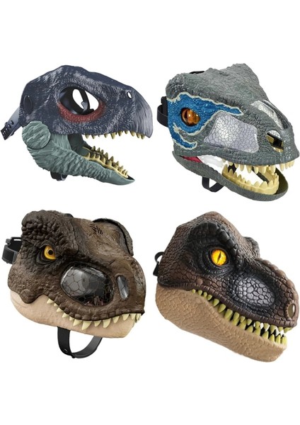 Dinozor Maskesi Hareketli Ağız Dinozor Maskesi Lateks Hayvan Dinozor Headdress Cadılar Bayramı Partisi Cosplay Maske (Yurt Dışından) modelleri