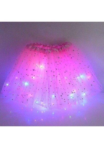 B02 LED Parlayan Işık Çocuk Kız Prenses Tutu Etekler Çocuk Bez Düğün Parti Dans Mini Etek Kostüm Cosplay LED Giyim (Yurt Dışından)