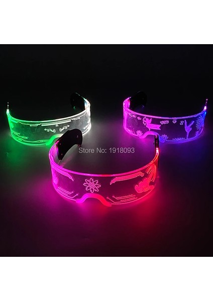 Stil 35 Moda Serin LED Gözlük Aydınlık Neon Işık Up Gözlük Parlayan Rave Kostüm Gözlük Noel Cadılar Bayramı Malzemeleri Dj Kulübü Sahne (Yurt Dışından) fırsatları