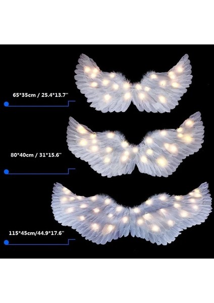 Stil 2 M Kadın Kız LED Glow Light Up Melek Tüy Kanat Doğum Günü Partisi Hediye Cosplay Halo Prop Düğün Duvar Ev Dekor Kostümleri Cadılar Bayramı (Yurt Dışından) fiyatları