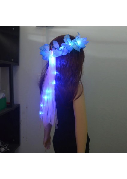 Mor Aydınlık LED Hawaiian Lei Çiçek Kafa Bandı Light Up Çiçek Taç Uzun Kurdele ile Doğum Günü Hediyesi Düğün Paskalya Karnavalı (Yurt Dışından) fiyatları