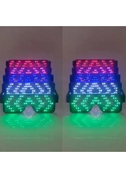 LED Gözlük Parti Aydınlık Gözlük USB Şarj Neon Cam Parlayan Noel Yanıp Sönen Hafif Parlamalı Güneş Gözlüğü Cadılar Bayramı Malzemeleri (Yurt Dışından) fiyatları