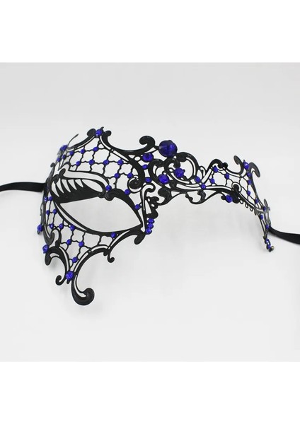 Siyah Temizle Elmas Siyah Metal Parti Maskesi Kostüm Tek Göz Cosplay Lazer Kesim Venedik Maskesi Telkari Cadılar Bayramı Masquerade Maskeleri Gümüş Cosplay Sahne (Yurt Dışından)