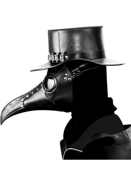 PBM007BK Veba Doktor Maskesi Yetişkin Buhar Punks Korkunç Korku Pu Kuş Doktor Schnabel Maske Cadılar Bayramı Cosplay Gaga Maskesi Prop Karnaval (Yurt Dışından)