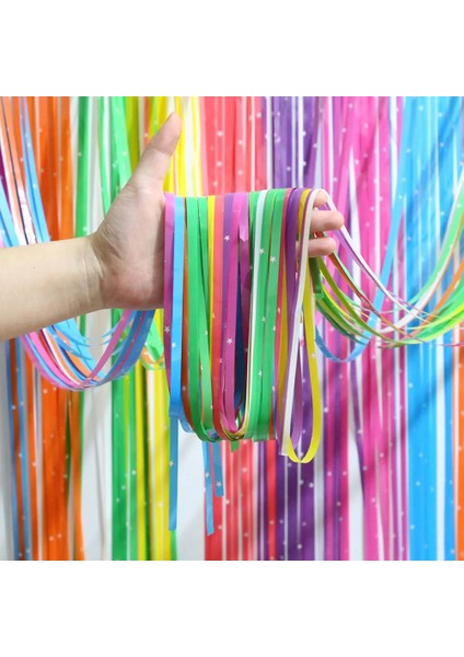 Macaron Yıldız 2.5 Renkli Macaron Yıldız Folyo Tinsel Perde Düğün Süslemeleri Doğum Günü Partisi Bebek Duş Zemin Arka Plan Duvar Dekor (Yurt Dışından) fiyatları