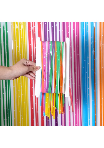 Macaron Yıldız 2.5 Renkli Macaron Yıldız Folyo Tinsel Perde Düğün Süslemeleri Doğum Günü Partisi Bebek Duş Zemin Arka Plan Duvar Dekor (Yurt Dışından) modelleri