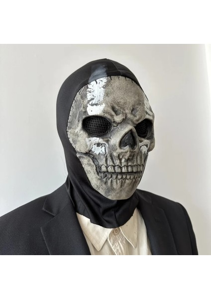 D Unisex Korku Hayalet Kafatası Maskesi Hayalet Call Of Duty Lateks Başlık Kask Cosplay Gerçekleştirmek Parti Masquerade Prop Cadılar Bayramı Cosplay (Yurt Dışından)