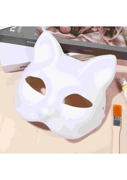 Beyaz Maskeler Kedi Maskesi Masquerade Diy Beyaz Boş Yüz Cosplay Cadılar Bayramı Partisi Kağıt Boyasız Boyanabilir Hayvan Çocuklar Yarım Süslemeleri Mache (Yurt Dışından) modelleri