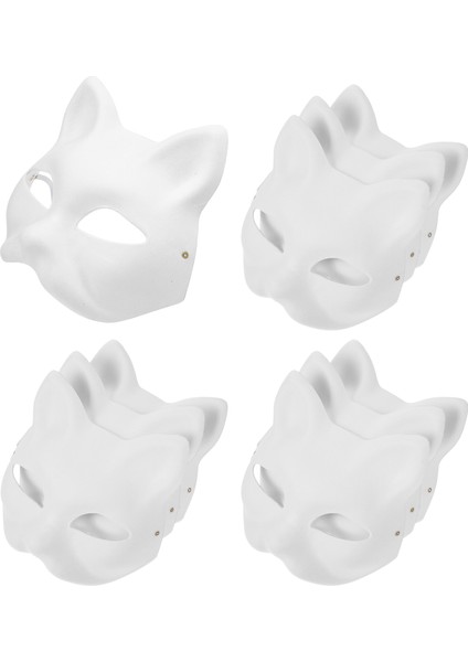 Beyaz Maskeler Kedi Maskesi Masquerade Diy Beyaz Boş Yüz Cosplay Cadılar Bayramı Partisi Kağıt Boyasız Boyanabilir Hayvan Çocuklar Yarım Süslemeleri Mache (Yurt Dışından) fırsatları