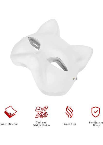 Beyaz Maskeler Kedi Maskesi Masquerade Diy Beyaz Boş Yüz Cosplay Cadılar Bayramı Partisi Kağıt Boyasız Boyanabilir Hayvan Çocuklar Yarım Süslemeleri Mache (Yurt Dışından) indirimleri