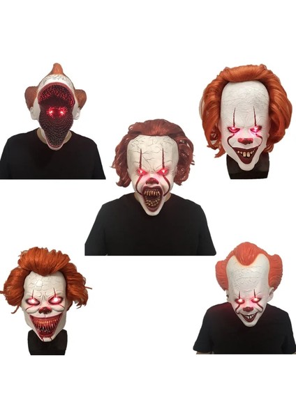 C Kırmızı Göz Lateks Maske Cadılar Bayramı Partisi Cosplay Palyaço Yüz Kapak Cadılar Bayramı Partisi Kırmızı Göz Lateks Başlık Yetişkin Lateks Palyaço Maskesi (Yurt Dışından) fiyatları