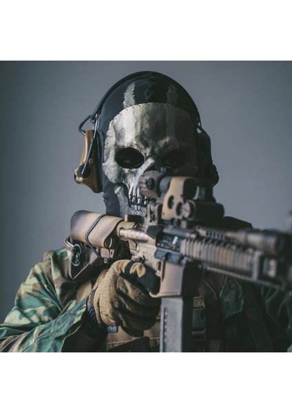 F Unisex Korku Kafatası Maskesi Hayalet Call Of Duty Lateks Başlık Kask Cosplay Gerçekleştirmek Parti Masquerade Prop Cadılar Bayramı (Yurt Dışından) fırsatları