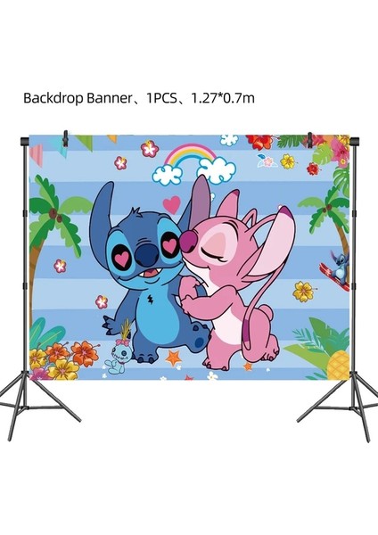 Arka Plan 125X80 cm Lilo Stitch Doğum Günü Partisi Dekorasyon Çocuklar Boys Bebek Duş Için Kağıt Bardak Plaka Balon Banner Kek Topper Masa Örtüsü Dahil (Yurt Dışından)