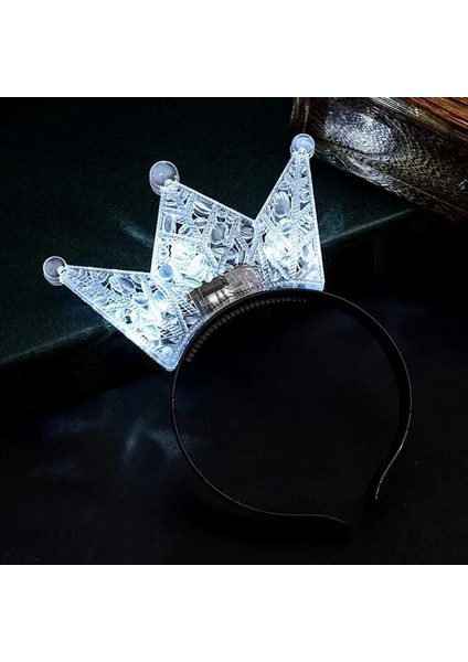 Beyaz Taç Kız Işık Tutu LED Etek Peri Kızdırma Tavşan Kulak Taç Tiara Değnek Kafa Bandı Parti Hediye Doğum Günü Festivali Kostüm Düğün Ramazan (Yurt Dışından)