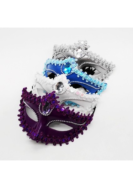 Pembe 10 Adet Dantel Mardi Gras Masquerade Maskesi Karnaval Balo Venedik Yarım Retro Kostüm Süslü Elbise Parti Malzemeleri (Yurt Dışından) fiyatları