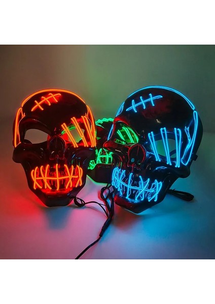 A2 Cadılar Bayramı Aydınlık Maske Performans Aksesuarlarında Sabit Kan Kafatası Korkunç Hayalet Tam Yüz Işık Maskesi (Yurt Dışından) modelleri
