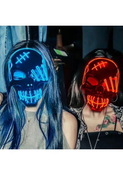 A2 Cadılar Bayramı Aydınlık Maske Performans Aksesuarlarında Sabit Kan Kafatası Korkunç Hayalet Tam Yüz Işık Maskesi (Yurt Dışından) fırsatları