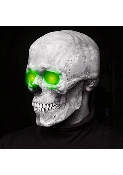 Beyaz Cadılar Bayramı Maskesi Hareketli Çene Tam Kafa Kafatası Maskesi Kask Cadılar Bayramı Korku Korkunç Maske Cosplay Misk Parti Dekor 2022 Kafatası Kask (Yurt Dışından) fırsatları