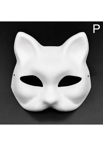 P 1 Adet Yaratıcı Dıy Hamuru Kedi Tilki Beyaz Kağıt Boyasız Hayvan Maskesi Erkekler Kadınlar Için Çocuklar Venedik Karnavalı Yüz Maskeleri Parti Malzemeleri (Yurt Dışından)