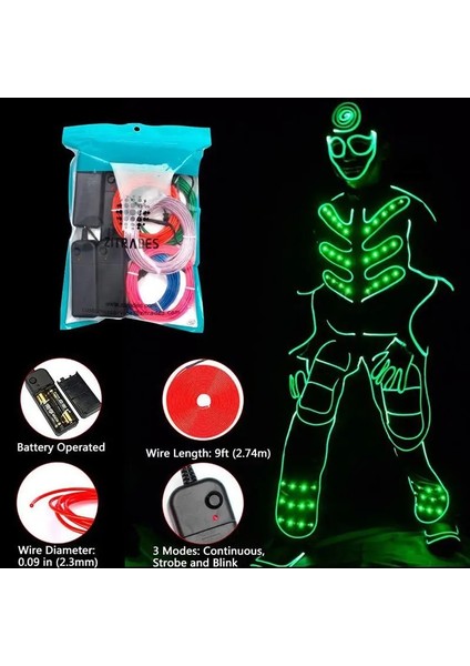 Stil 5 5 M Glow El Tel Kablo LED Neon Noel Dans Partisi Dıy Kostümleri Giyim Aydınlık Araba Işık Dekorasyonu Elbise Topu Rave 3 M/5 M (Yurt Dışından) indirimleri