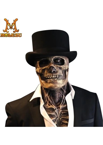 Kırmızı Cadılar Bayramı 3D Korku Gerçeklik Tam Kafa Kafatası Maskesi Korkunç Maske Cosplay Parti Kafatası Lateks Hareketli Çene Kask Dekorasyon (Yurt Dışından) fiyatları