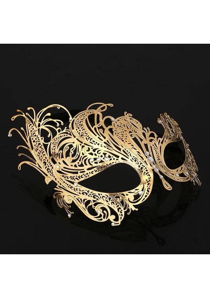 Glod Tek Gözlü Siyah Altın Metal Maske Cadılar Bayramı Taklidi Yarım Yüz Venedik Masquerade Erkekler Beyaz Kadın Telkari Parti Maskesi (Yurt Dışından)