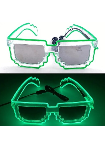 Yeşil 4 1pc Light Up LED Gözlük Glow Güneş Gözlüğü El Wire Neon Gözlük Karanlıkta Glow Parti Malzemeleri Neon Parti Çocuk Yetişkinler Için Şekerler (Yurt Dışından)