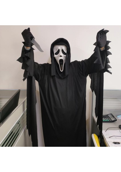 Maske Yetişkin Çığlık Kostüm Lateks Maske Cadılar Bayramı Cosplay Korku Hayalet Yüz Kostüm Korkunç Zor Komik Kostüm Aksesuarları Sahne (Yurt Dışından) modelleri