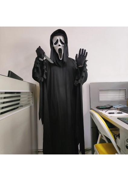 Maske Yetişkin Çığlık Kostüm Lateks Maske Cadılar Bayramı Cosplay Korku Hayalet Yüz Kostüm Korkunç Zor Komik Kostüm Aksesuarları Sahne (Yurt Dışından) fırsatları