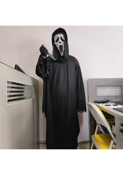 Maske Yetişkin Çığlık Kostüm Lateks Maske Cadılar Bayramı Cosplay Korku Hayalet Yüz Kostüm Korkunç Zor Komik Kostüm Aksesuarları Sahne (Yurt Dışından) indirimleri