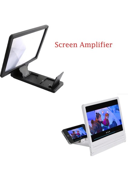 Siyah Telefon Ekran Büyüteç Cep Telefonu 3D Ekran Video Büyüteç Katlanır Büyütülmüş Film Hd Güçlendirici Projektör Standı (Yurt Dışından) fırsatları
