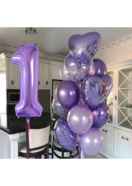 Resim Olarak 40 ''gint Mor Folyo Numarası Balonlar Lateks Mutlu Doğum Günü Partisi Dekoru Balon Yetişkin/çocuk Bebek Duş/düğün Dekorasyon Malzemeleri (Yurt Dışından)