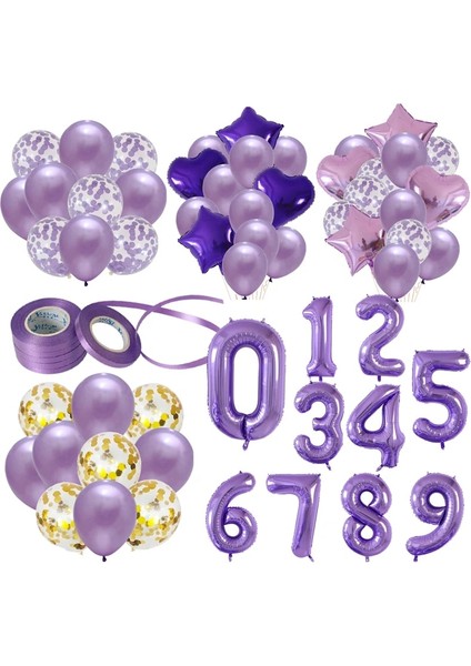 Resim Olarak 40 ''gint Mor Folyo Numarası Balonlar Lateks Mutlu Doğum Günü Partisi Dekoru Balon Yetişkin/çocuk Bebek Duş/düğün Dekorasyon Malzemeleri (Yurt Dışından) fırsatları