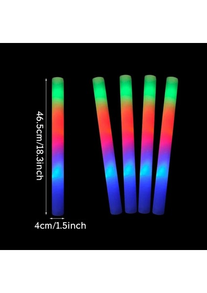 5 Adet Köpük Sopa 5 Adet Renkli LED Floresan Köpük Sopa Tezahürat Yanıp Sönen Tüp Doğum Günü Partisi Düğün Festivali Malzemeleri Için Karanlıkta Glow (Yurt Dışından)