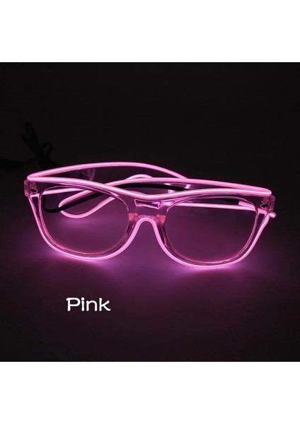 Pembe Ses Aktif Yepyeni Neon LED Ampuller Işıltılı Parlayan Gözlük Karnaval Dekor El Tüp Rave Kostüm Partisi Için Soğuk Işık Köpüklü Gözlük (Yurt Dışından)