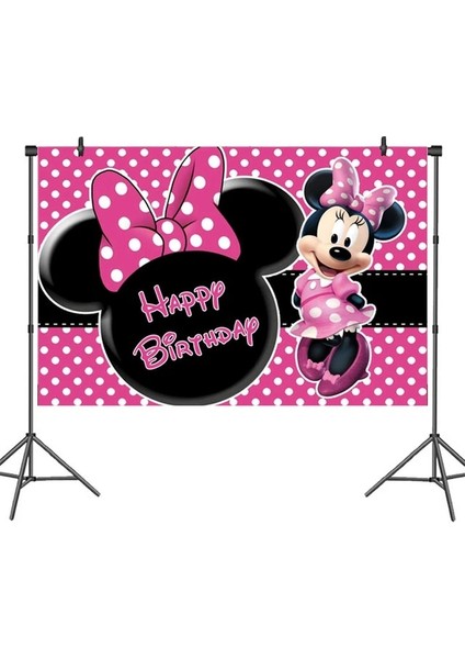 Stil 11 1 Adet Minnie Mouse Fotoğraf Backdrop Minnie Doğum Günü Arka Plan Prenses Kız Pembe Dekorasyon Bebek Duş Parti Malzemeleri (Yurt Dışından)