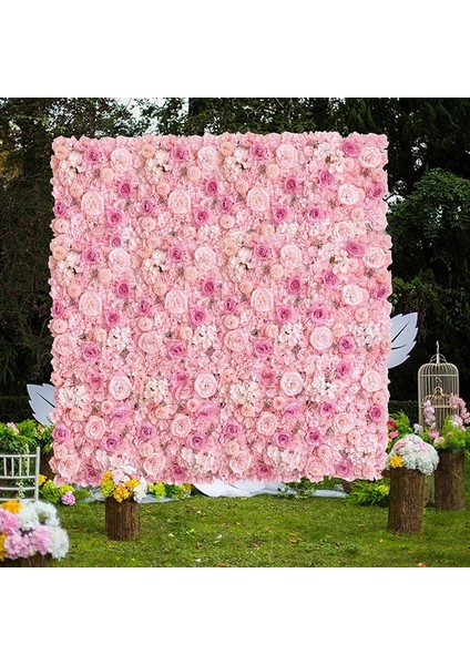 Beyaz Pembe 40X60 cm Yapay Ortanca Şakayık Gül Çiçek Duvar Parti Düğün Kemer Arka Plan Duvar Dekorasyonu Ev Balkon Asılı Düzeni (Yurt Dışından)