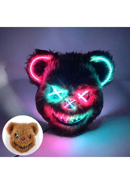 Maske 6 Yeni Tasarım Korkunç Neon Parlayan Parti Kanlı Tavşan Cosplay Tavşan Maskesi Cadılar Bayramı Karnaval Kostüm Aydınlık Sahne Parti LED Maske (Yurt Dışından)