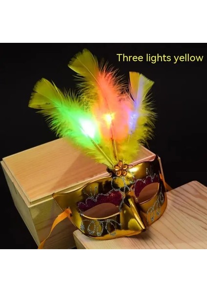 B05 10 Adet 10 Adet LED Glow Flaş Işığı Up Tüy Masquerades Venedik Maskeleri Kostümleri Doğum Günü Düğün Parti Kostüm Cadılar Bayramı Noel (Yurt Dışından)
