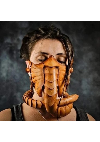 Çoklu Yükseltme Beyaz Kahverengi Facehugger Kostüm Uzaylı Facehugger Yüz Kapak Yüz Hugger Kostüm Cadılar Bayramı Prop Korkunç Pençeleri Böcek (Yurt Dışından) indirimleri