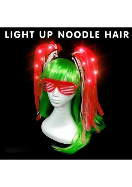 Kırmızı LED Işık Yanıp Sönen Neon Parti Rave Saç Örgüler Kafa Bandı Glow Saç Örgü Aydınlık Cadılar Bayramı Yanıp Sönen Kafa Bandı Kostüm Giydirme (Yurt Dışından) indirimleri