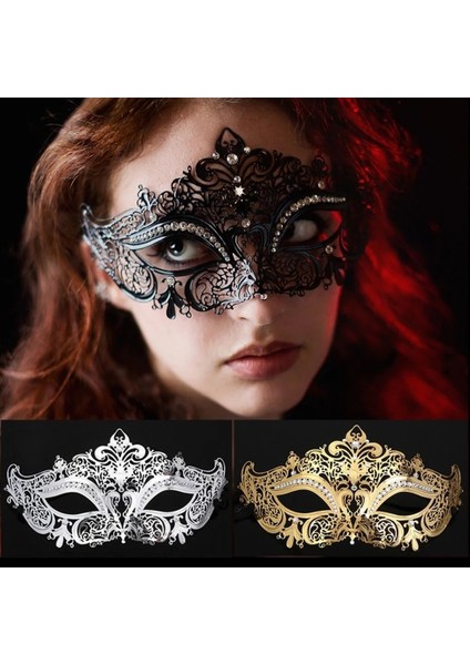 Stil 5 Siyah Venedik Metal Telkari Lazer Kesim Masquerade Balo Maskesi Altın Taklidi Kostüm Elbise Parti Dans Kostüm Parti Maskesi (Yurt Dışından) fiyatları
