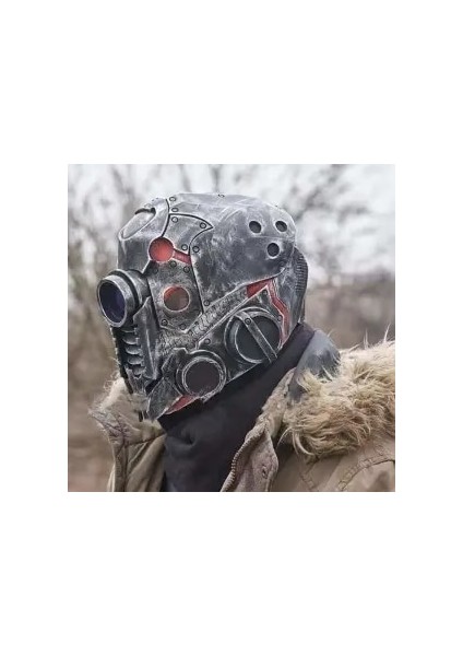 Bej Cadılar Bayramı Başlık Robot Kask Erkek Cyberpunk Maskesi Gezegen Uzaylı Maskesi Tam Yüz Yakışıklı Fonksiyonel Rüzgar Lateks Başlık (Yurt Dışından)