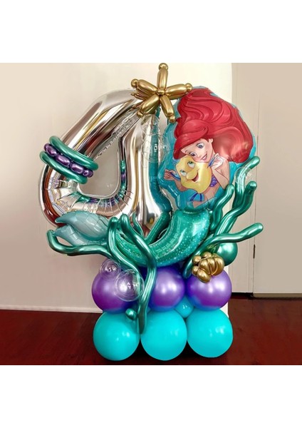 Stil 2 29 Adet/grup Disney Prenses Denizkızı Ariel Folyo Balonlar 32 Inç Numarası Balonlar Kızın Doğum Günü Bebek Duş Parti Dekorasyon Oyuncak (Yurt Dışından)