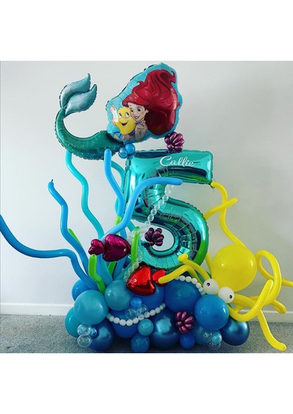 Stil 2 29 Adet/grup Disney Prenses Denizkızı Ariel Folyo Balonlar 32 Inç Numarası Balonlar Kızın Doğum Günü Bebek Duş Parti Dekorasyon Oyuncak (Yurt Dışından)