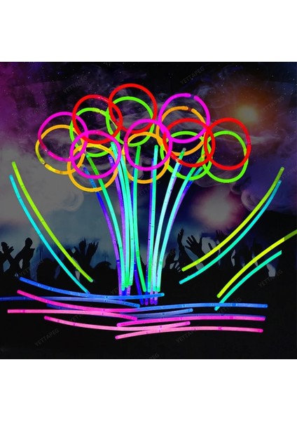 50 Adet 20/50/100 Adet Floresan Hafif Parlamalı Çubuklar Bilezikler Kolye Neon Düğün Parti Için Parlak Renkli Çubuklar Parlak Renkli Dekorlar (Yurt Dışından)