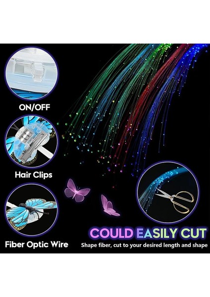 Firkete Beyaz 10 Adet 1/50 Adet LED Parti Renkleri Yanar Fiber Optik Saç Tokalarım Klip Firkete Ipek Flaş Örgüler Düğün Yeni Yıl Doğum Günü Hediyeleri (Yurt Dışından)