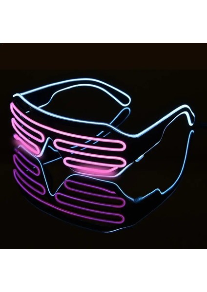 B Standart Stil 2 Renkli El Flaş Gözlük Dj Parlak Gözlük Tel LED Işık Glow Rave Kostüm Partisi Panjur Gözlük Atmosfer Sahne (Yurt Dışından) fiyatları